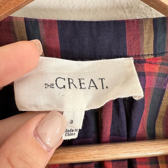 The Great. Melody Candy plaid button down blouse sz: 3/US Large - Picture 5 of 7